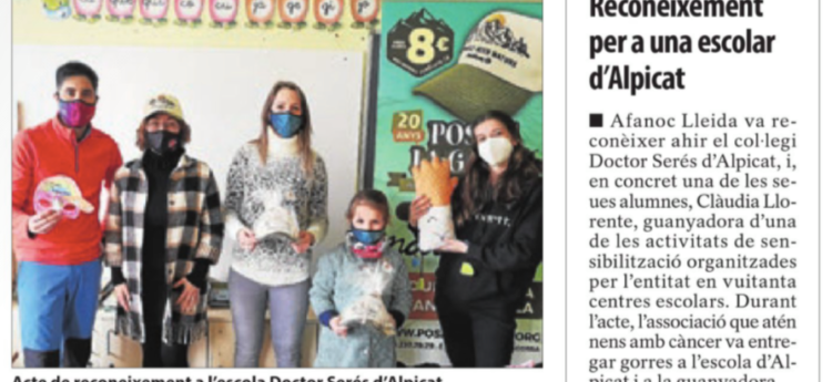 FELICITATS A L'ALUMNA CLÀUDIA LLORENTE